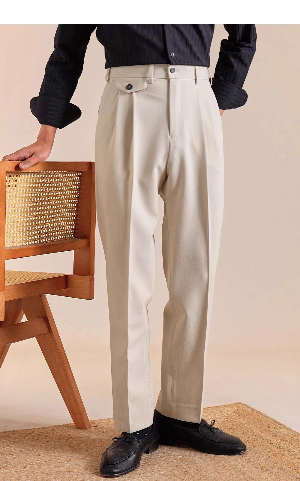 The Regent High-Waisted Trousers - Men's High Waist Dress Trousers | Tailored Classic Fit | Alex Shogun Alex Shogun Men's Clothes