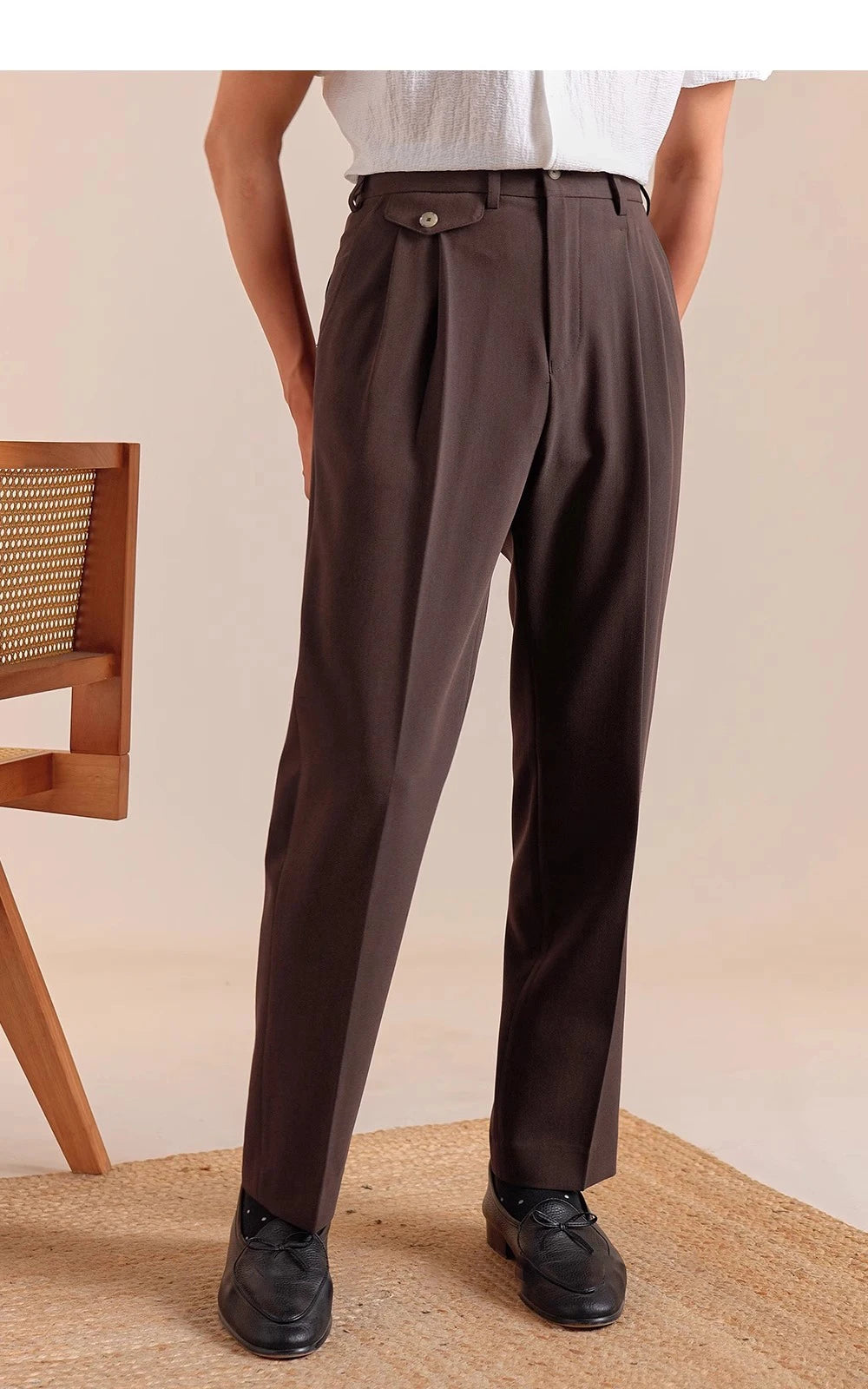 The Regent High-Waisted Trousers - Men's High Waist Dress Trousers | Tailored Classic Fit | Alex Shogun Alex Shogun Men's Clothes
