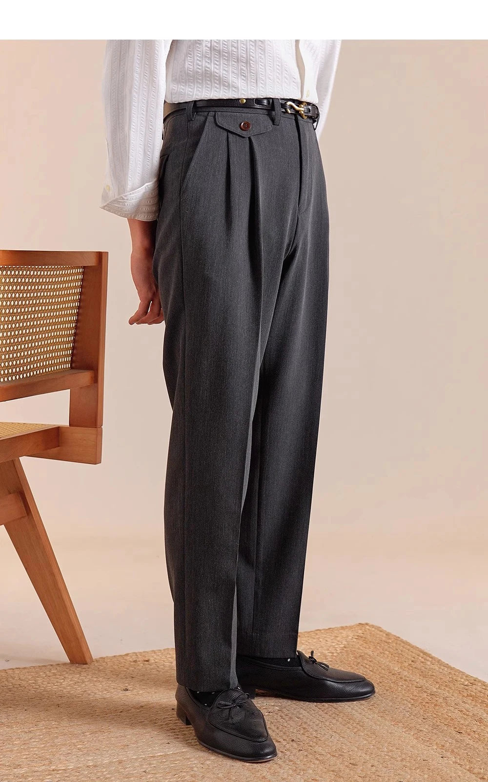 The Regent High-Waisted Trousers - Men's High Waist Dress Trousers | Tailored Classic Fit | Alex Shogun Alex Shogun Men's Clothes