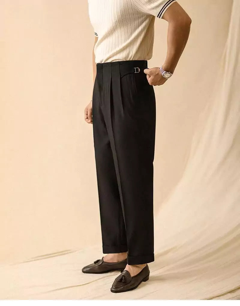 Men's High-Waisted Dress Pants - Santorini Tailored Fit Trousers Men's High-Waisted Dress Pants - Santorini Tailored Fit Trousers