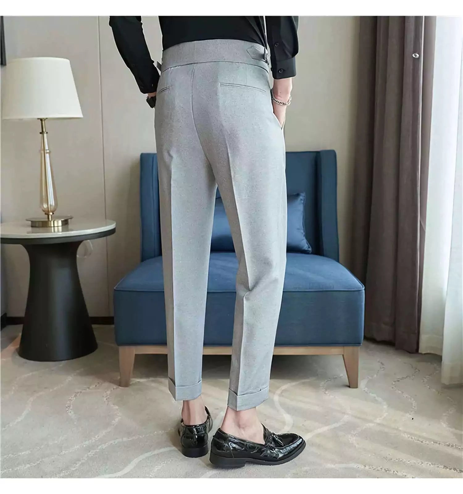 スーツ ULTERIOR WOOL LIGHT MELTON WIDE PANTS Purple Good Wool High-Waist Straight-Leg Pant | Theory