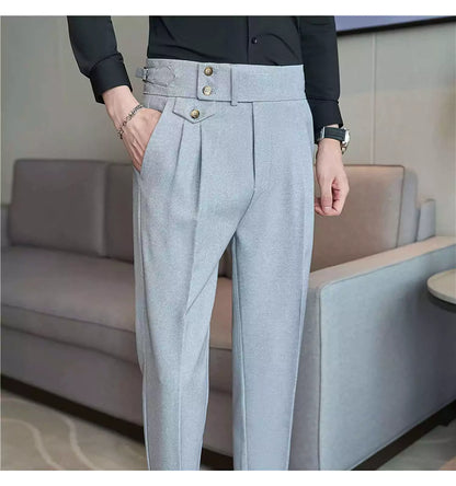 The Wellington Tailored Trouser - Elevate Your Style with Men's High Waist Suit Trousers | All-Season  Alex Shogun Men's Clothes