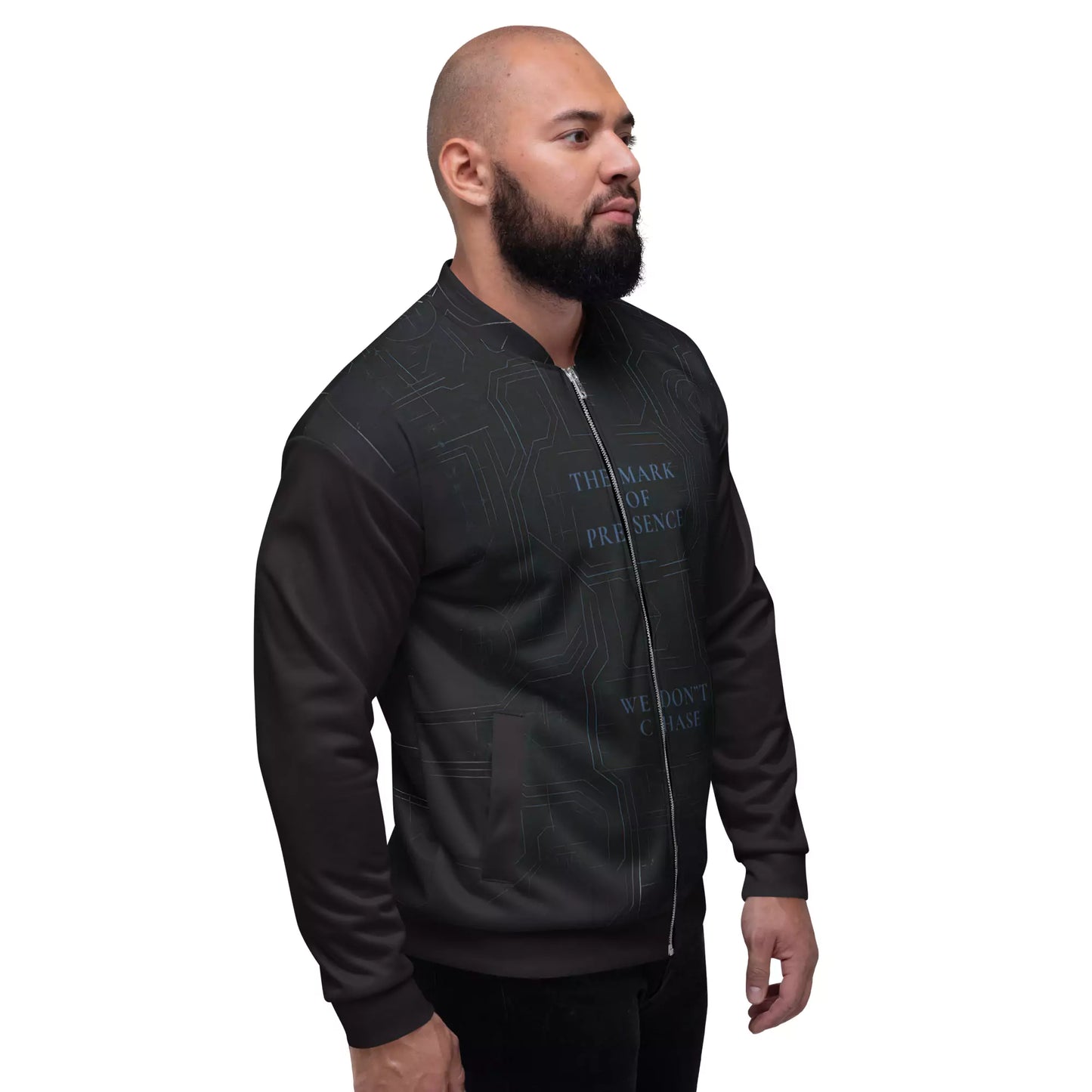 The Mark of Presence Bomber Jacket - The Mark of Presence Black Bomber Jacket for Men | Best Bomber Jackets Alex Shogun Men's Clothes