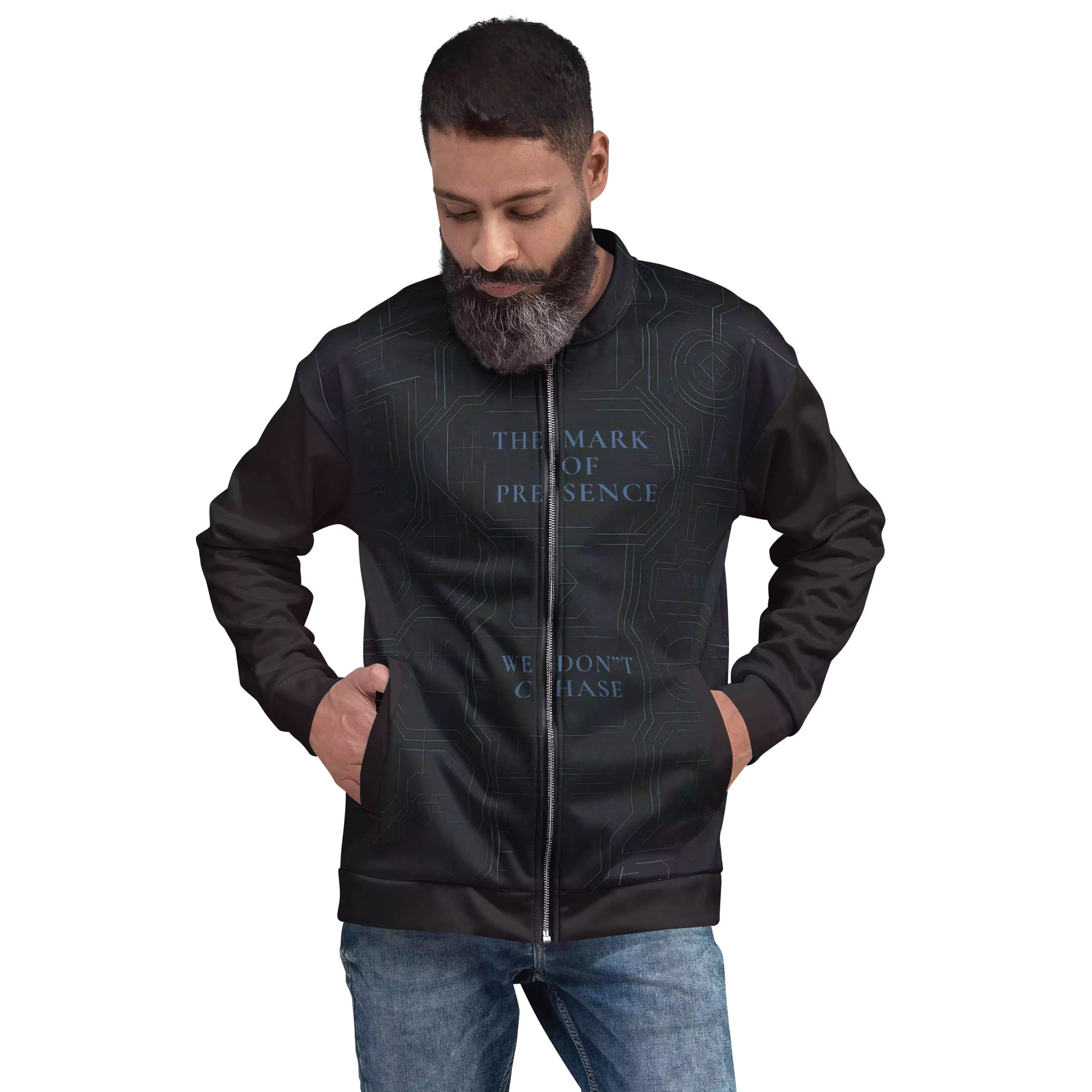 The Mark of Presence Bomber Jacket - The Mark of Presence Black Bomber Jacket for Men | Best Bomber Jackets Alex Shogun Men's Clothes