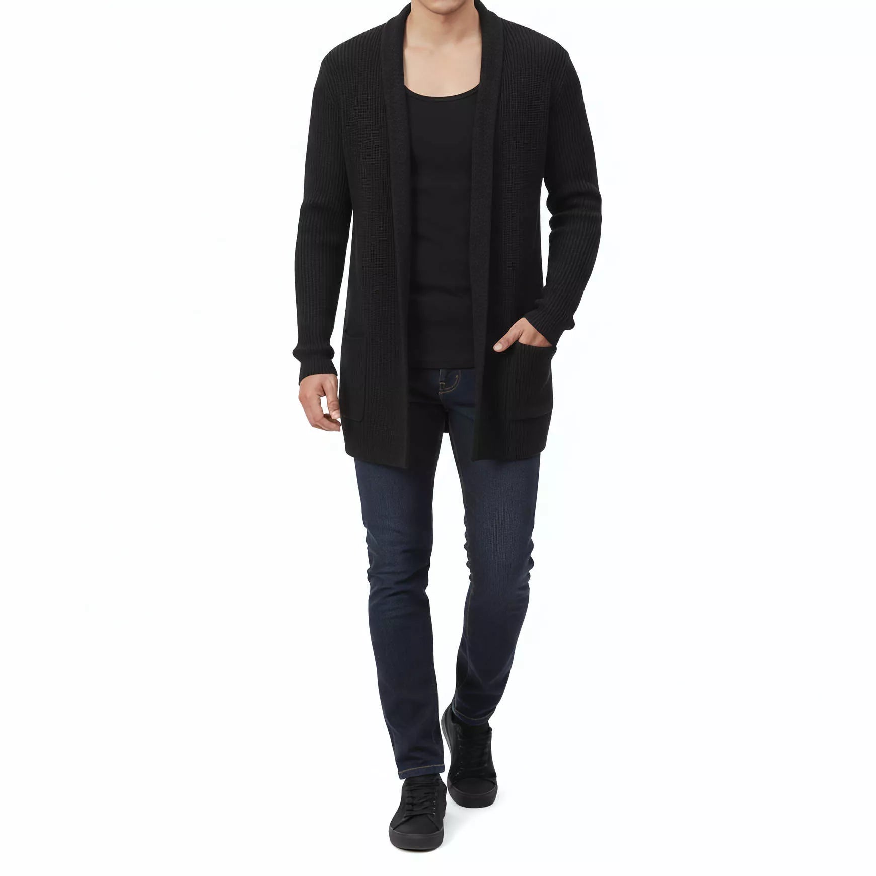 The Eclipse Knit Long Cardigan - The Eclipse Knit Long Cardigan Alex Shogun Men's Clothes