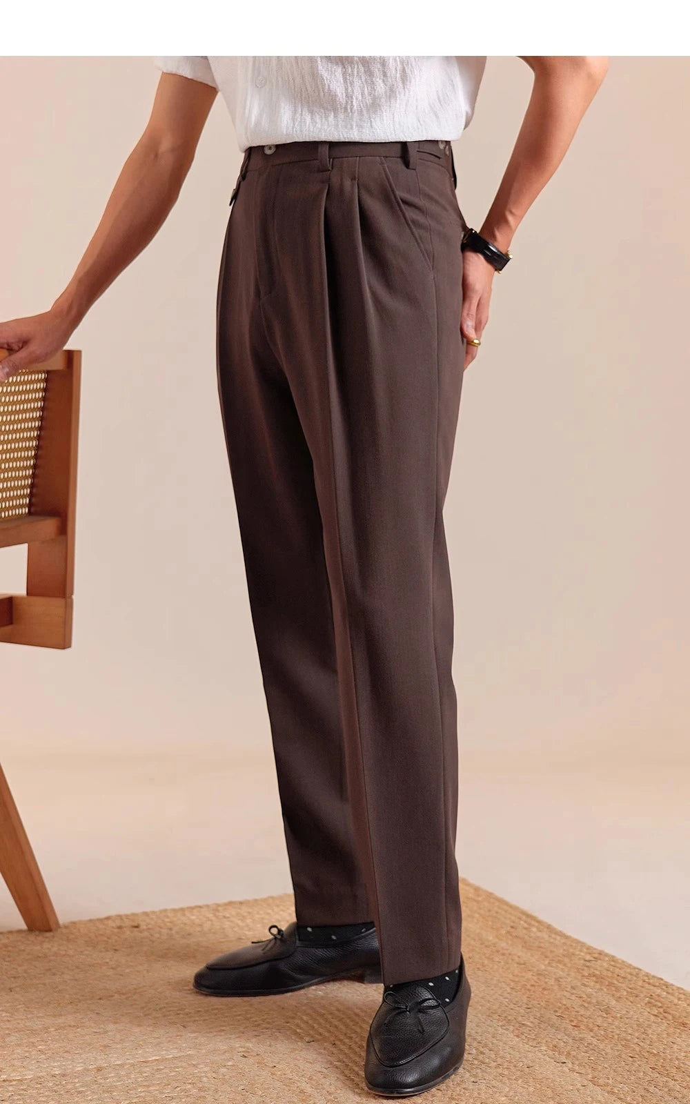 The Regent High-Waisted Trousers - The Regent High-Waisted Trousers Alex Shogun Men's Clothes