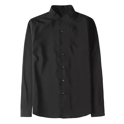Tuxedo Long-Sleeve Shirt - Men's Tuxedo Shirt | Dark Formal Long Sleeve | Alex Shogun Alex Shogun Men's Clothes