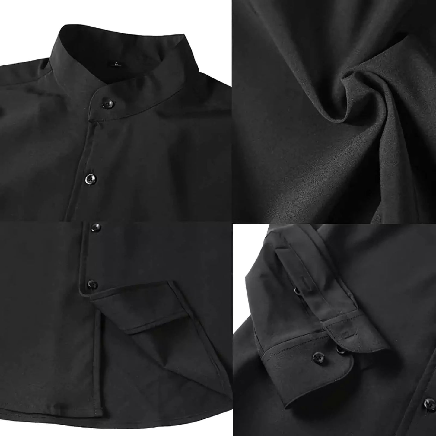 Tuxedo Long-Sleeve Shirt - Men's Tuxedo Shirt | Dark Formal Long Sleeve | Alex Shogun Alex Shogun Men's Clothes