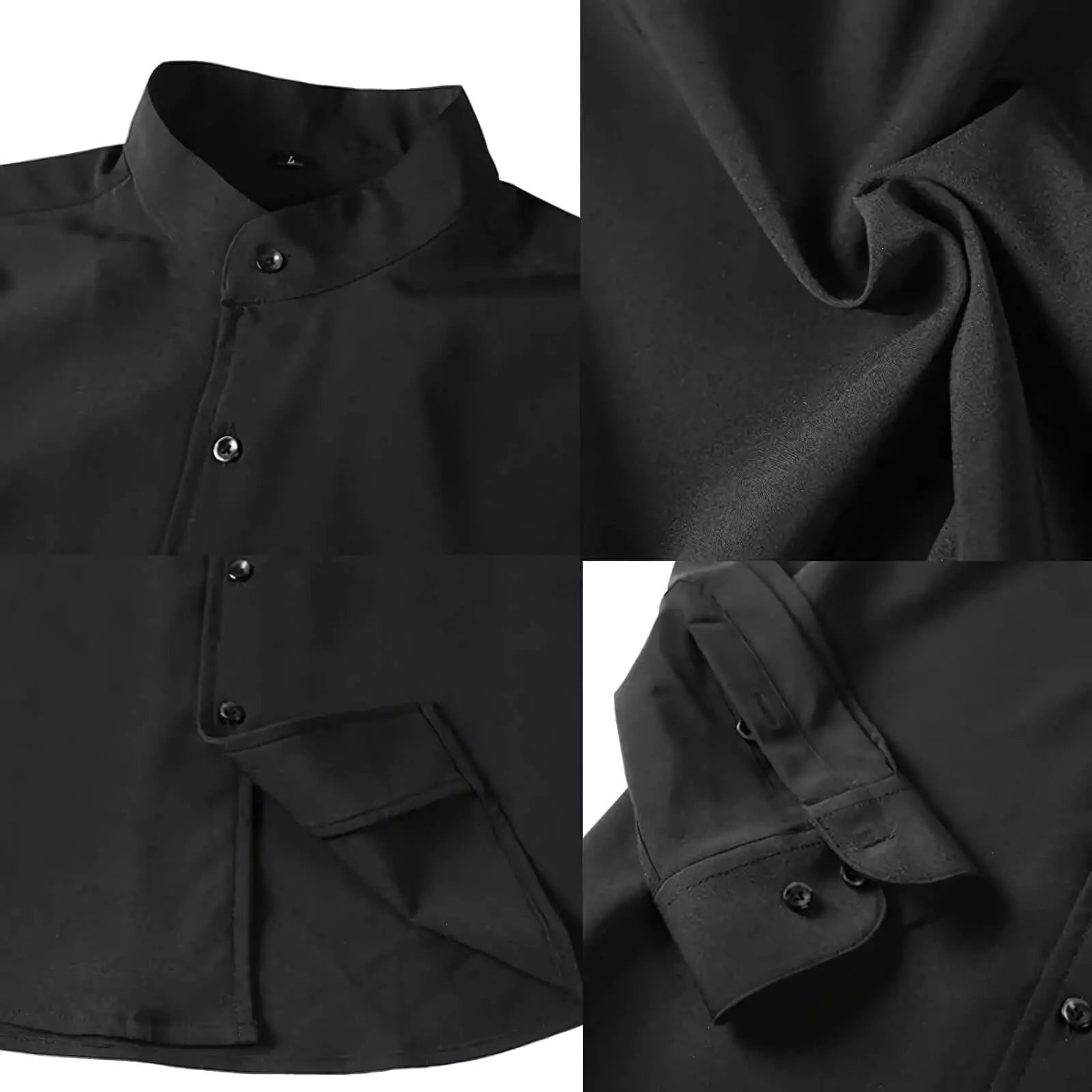 Tuxedo Long-Sleeve Shirt - Men's Tuxedo Shirt | Dark Formal Long Sleeve | Alex Shogun Alex Shogun Men's Clothes