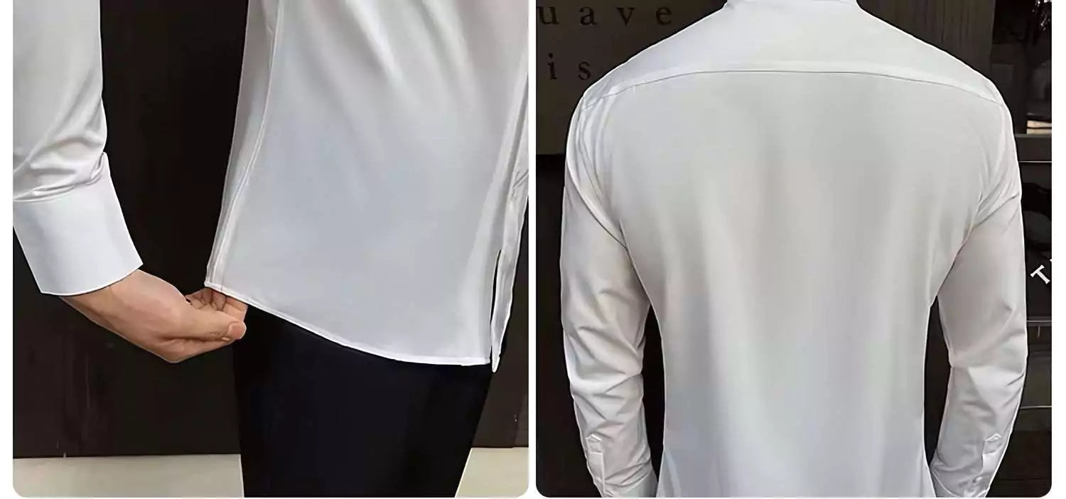 Tuxedo Long-Sleeve Shirt - Men's Tuxedo Shirt | Dark Formal Long Sleeve | Alex Shogun Alex Shogun Men's Clothes