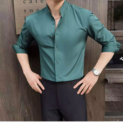 Tuxedo Long-Sleeve Shirt - Men's Tuxedo Shirt | Dark Formal Long Sleeve | Alex Shogun Alex Shogun Men's Clothes