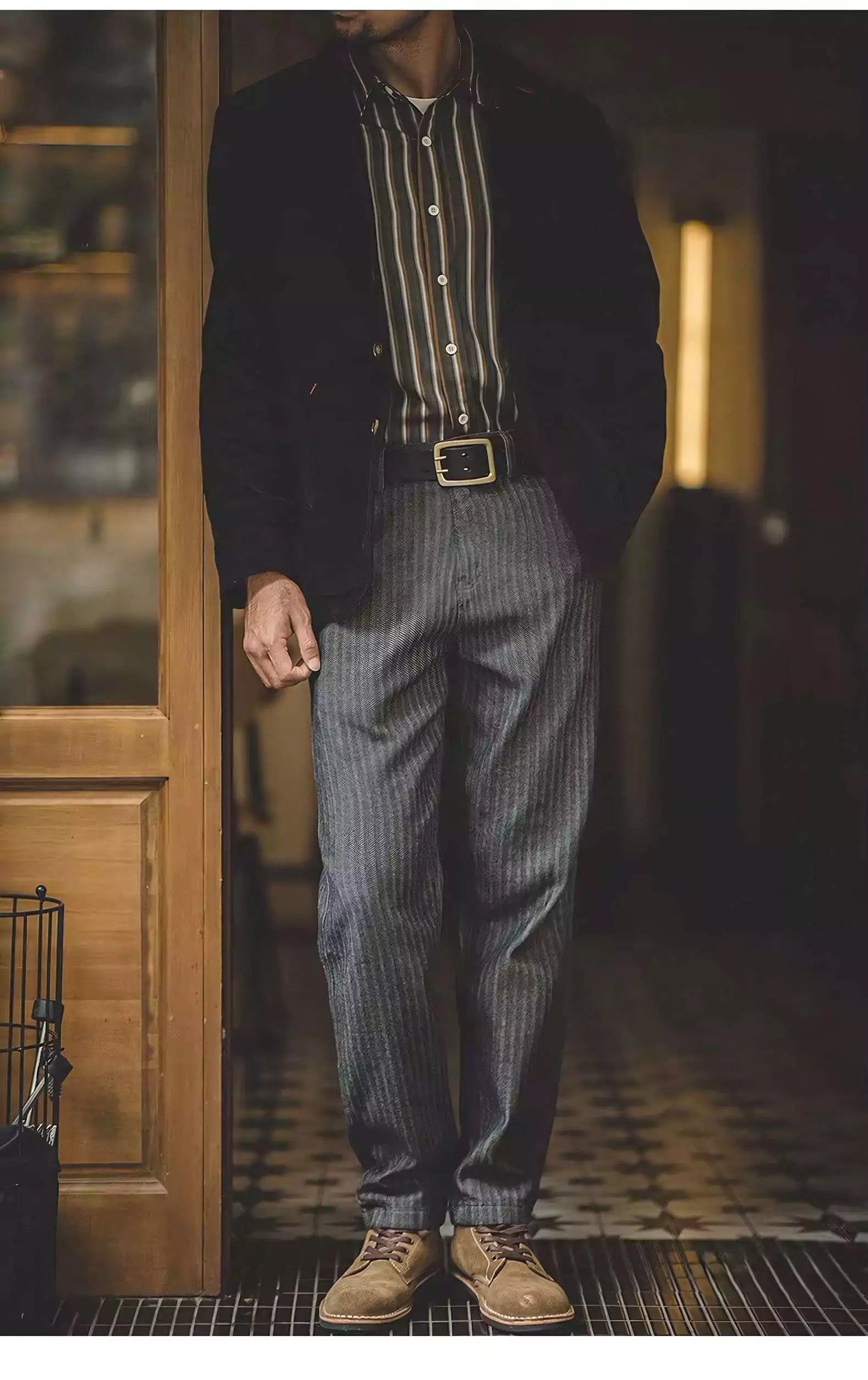 Vintage Striped Jeans - Men's Vintage Striped Jeans | Retro Masculine Style | Alex Shogun Alex Shogun Men's Clothes