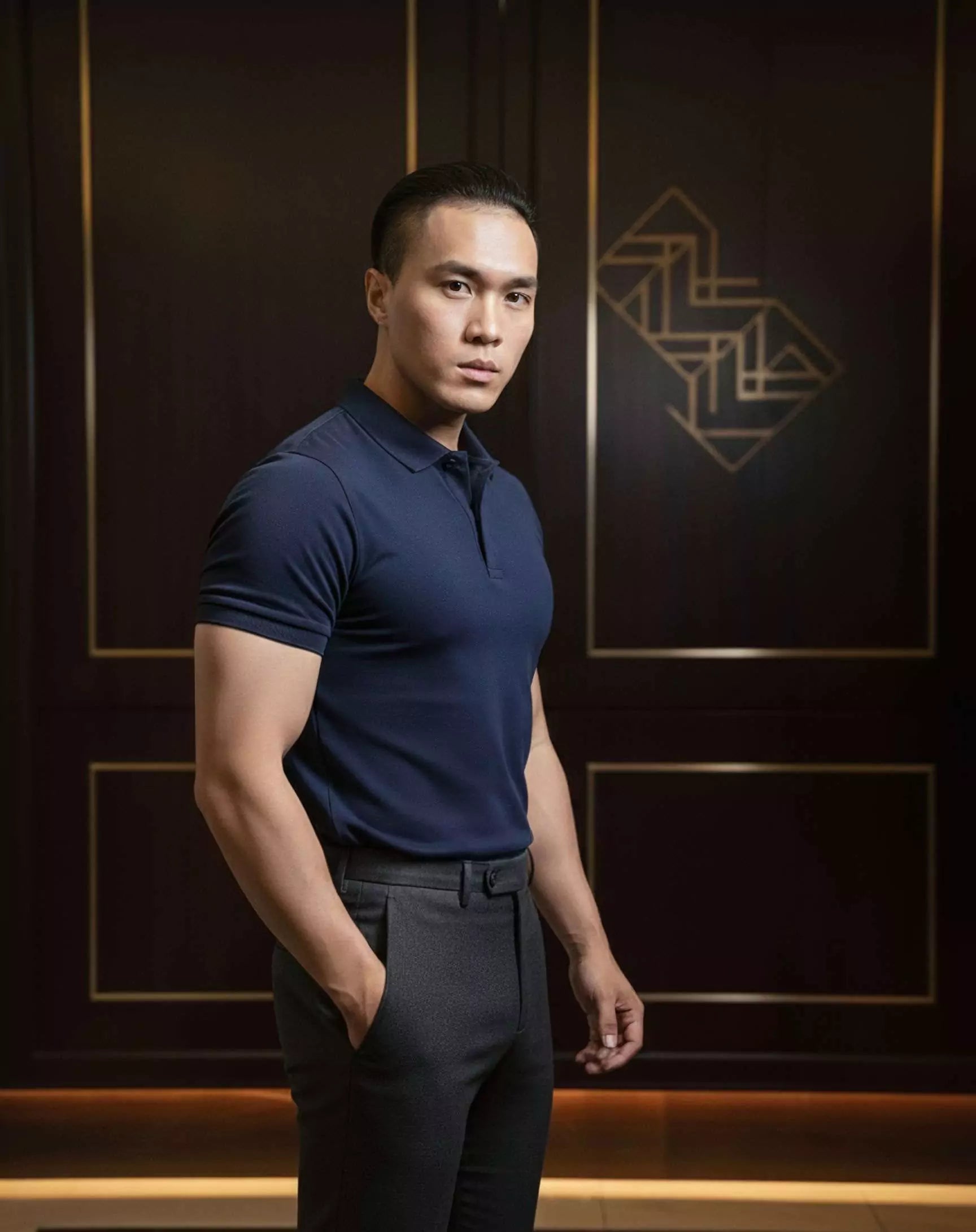 Masculine Men Stand in Confident pose in Classic outfit 