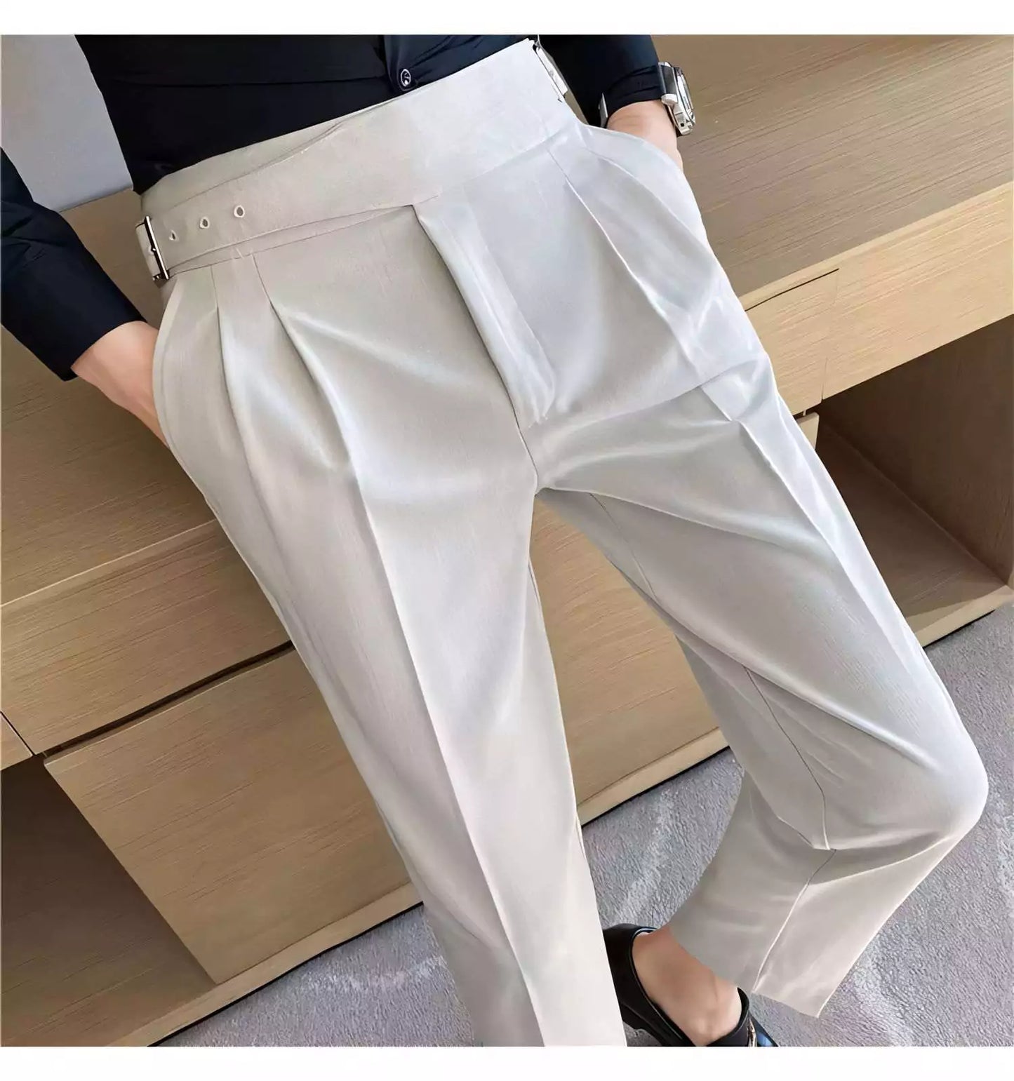 Modern Formal Trousers (Belted) - Shop Stylish Modern Trousers (Belted) | Men's Formal Pants Alex Shogun Men's Clothes