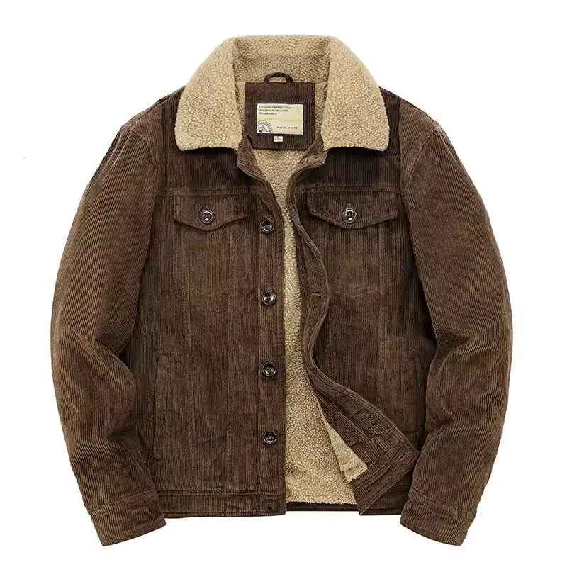 Men's Corduroy Bomber Jacket with Sherpa Lining -  #  Top Men's Corduroy Bomber Jacket | Warm, Stylish, and Comfortable 