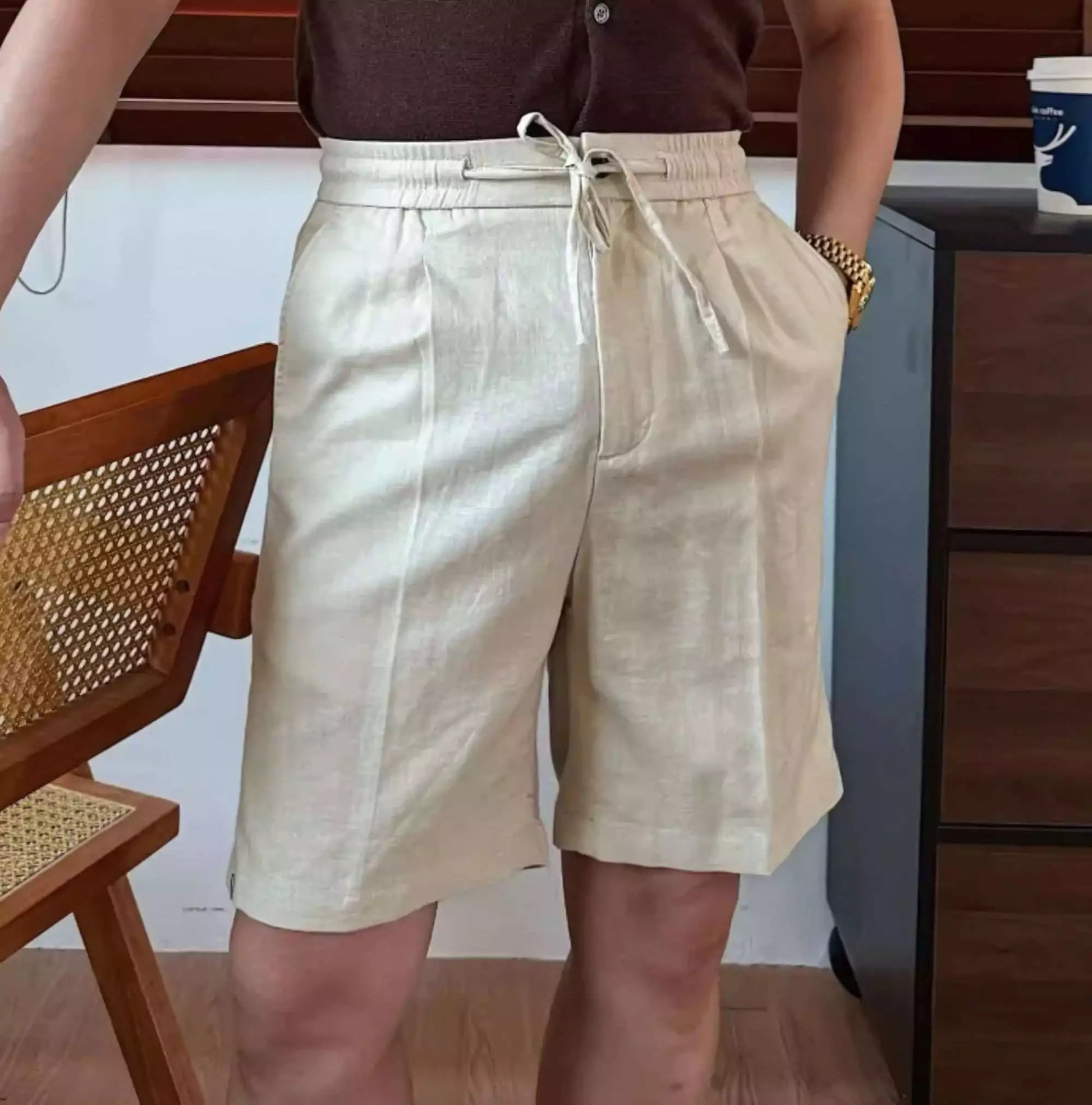 Capri Club Linen Shorts - Capri Club Linen Old Money Shorts – Golf-Ready Men's Summer Shorts Alex Shogun Men's Clothes