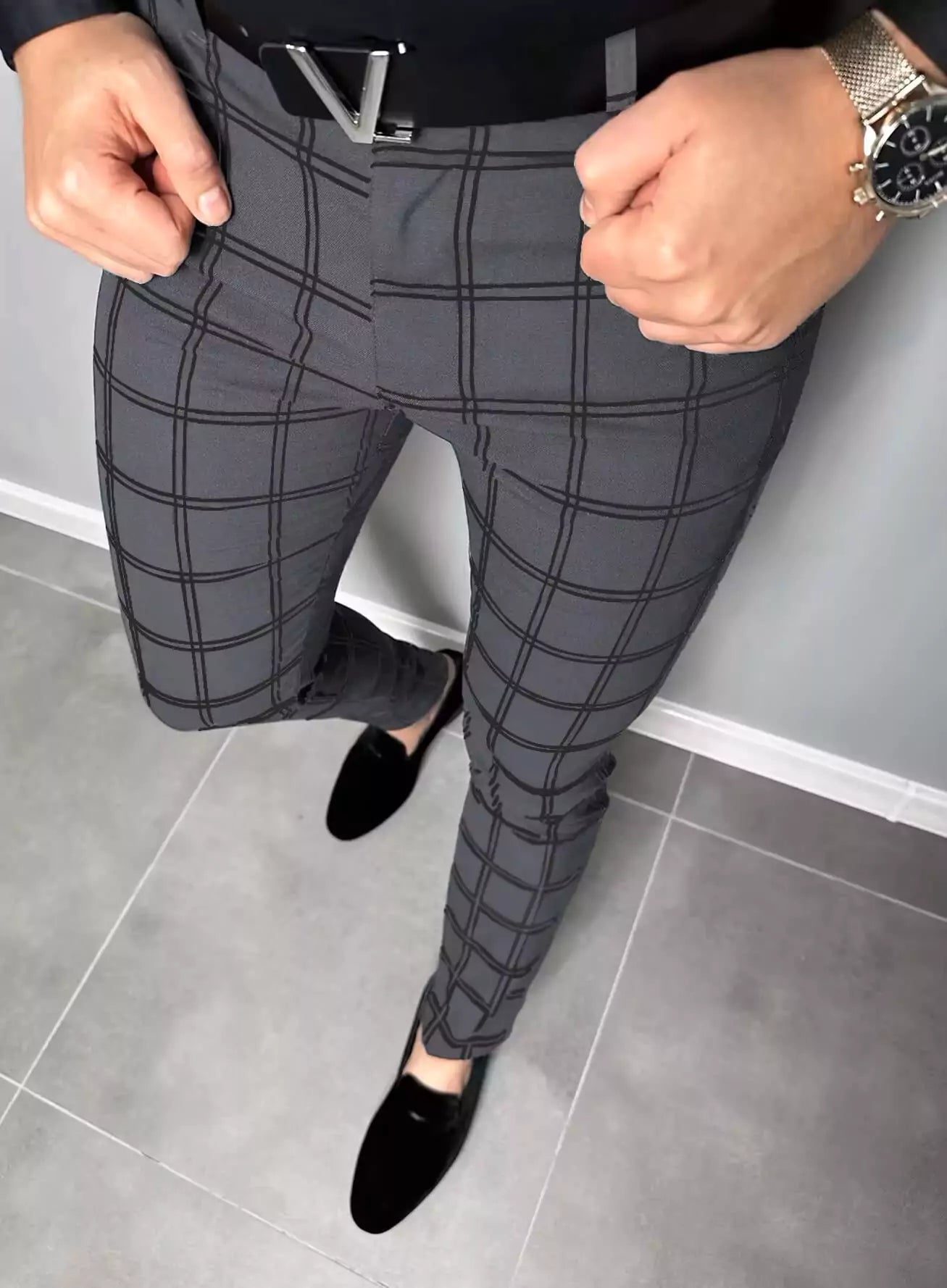 Slim Fit Modern Trouser -  #  pants Modern Slim Fit Plaid Dress Pants for Men | Checkered Trousers 