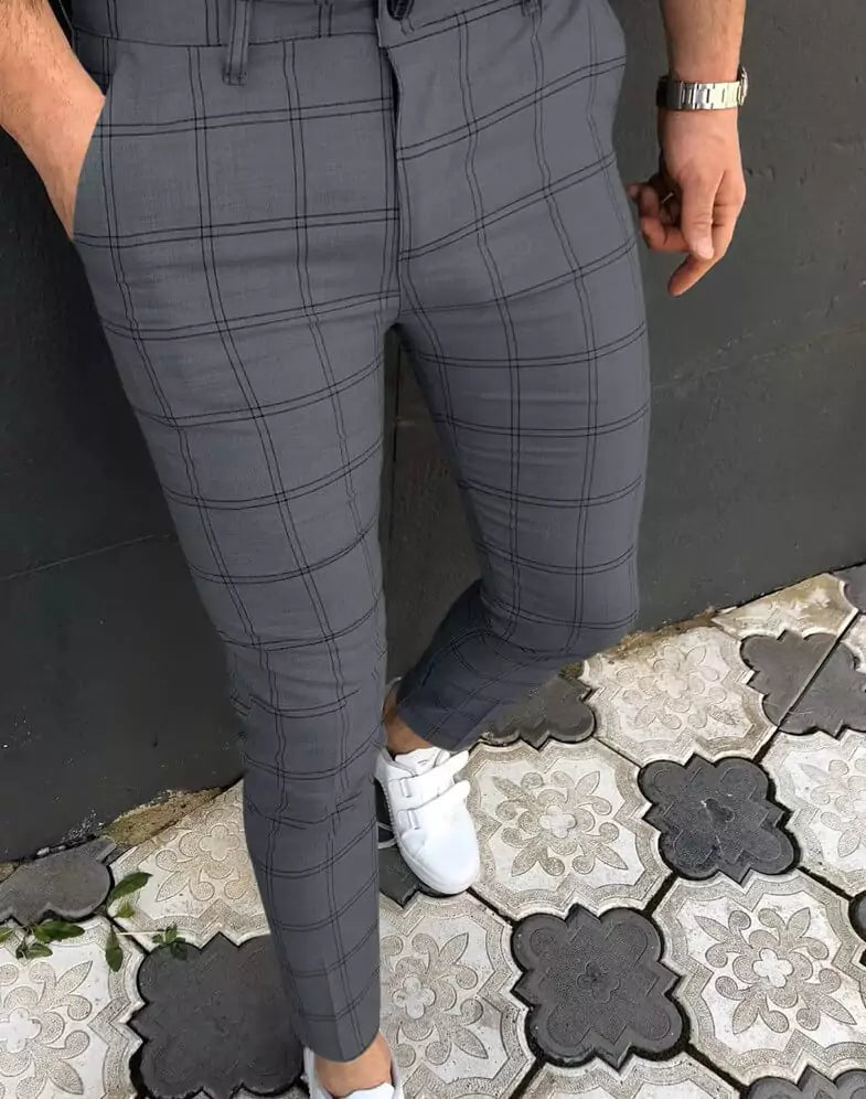 Slim Fit Modern Trouser -  #  pants Modern Slim Fit Plaid Dress Pants for Men | Checkered Trousers 