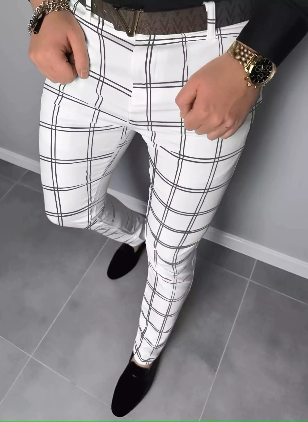 Slim Fit Modern Trouser -  #  pants Modern Slim Fit Plaid Dress Pants for Men | Checkered Trousers 