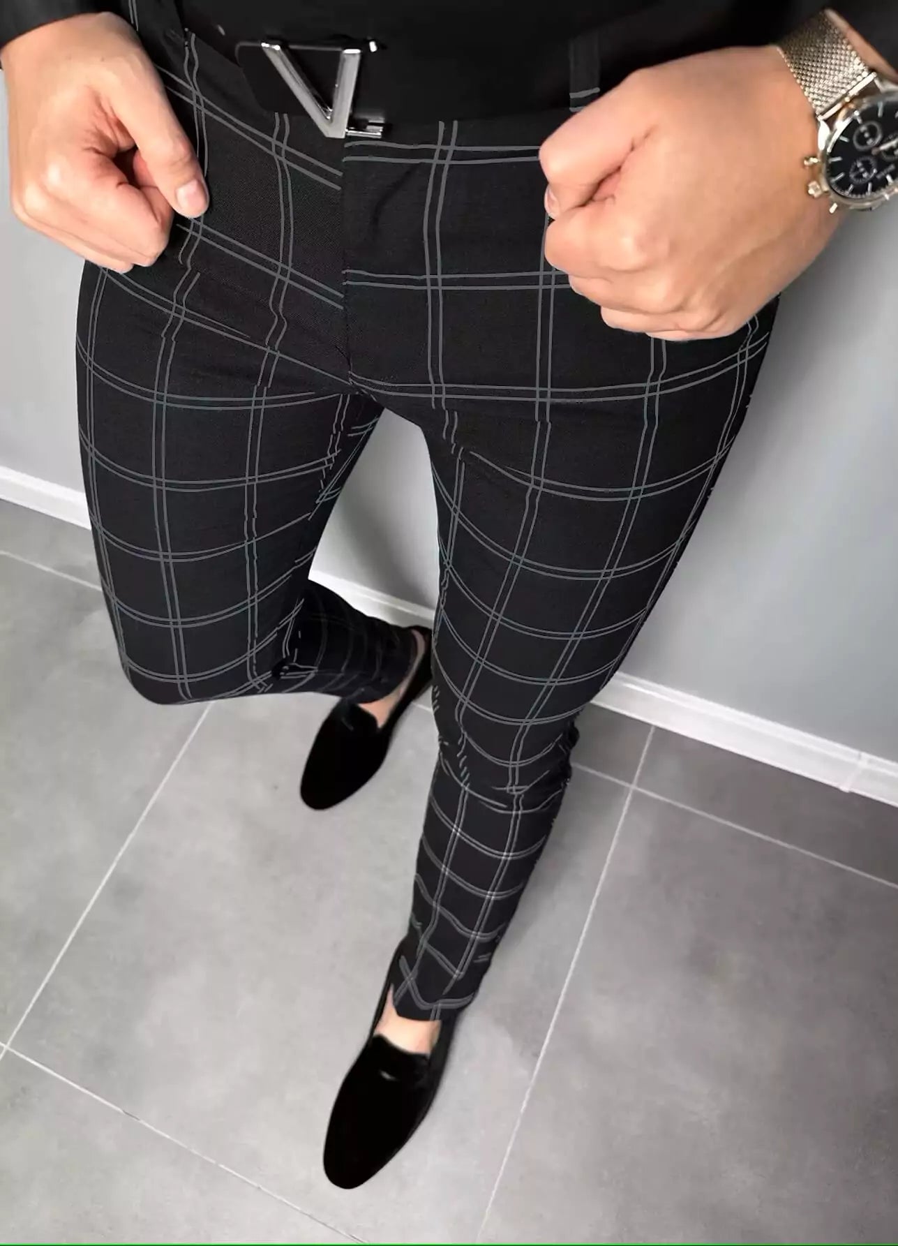 Slim Fit Modern Trouser -  #  pants Modern Slim Fit Plaid Dress Pants for Men | Checkered Trousers 