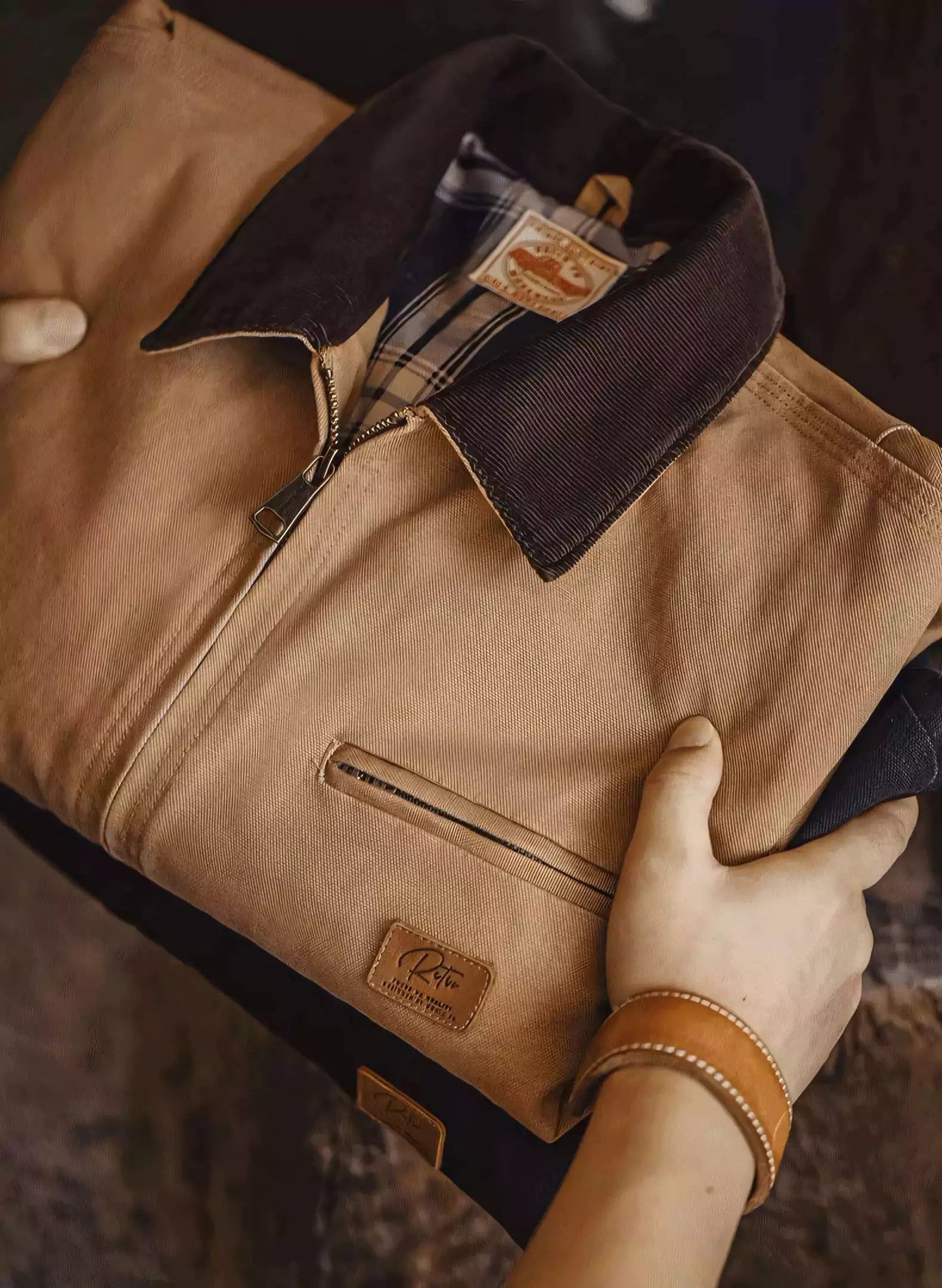 Classic Detroit Canvas Jacket - Classic Lapel Collar Canvas Jacket - Rugged, Durable, Stylish Alexshogun Men's Clothes