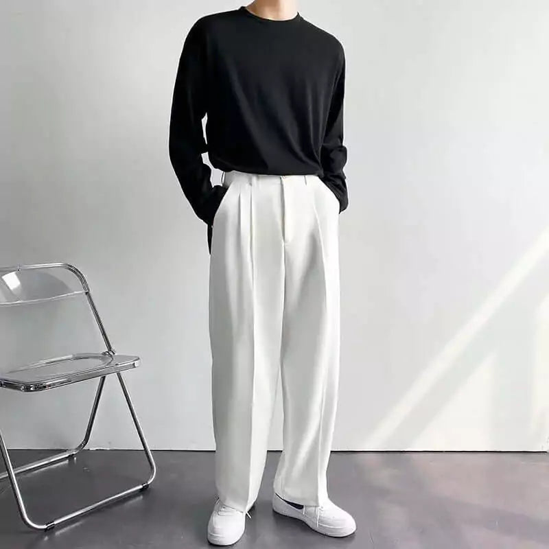 Comfort Flex Wide-Leg Pants - Super Comfortable All Seasons Flex Wide-Leg Dress Pants Alex Shogun Men's Clothes