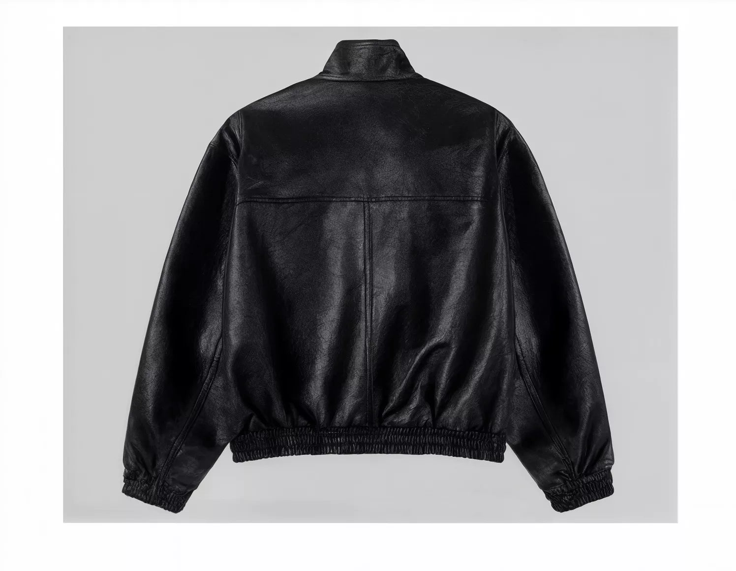 Men's Faux Leather Bomber Jacket | Stand Collar, Urban & Versatile