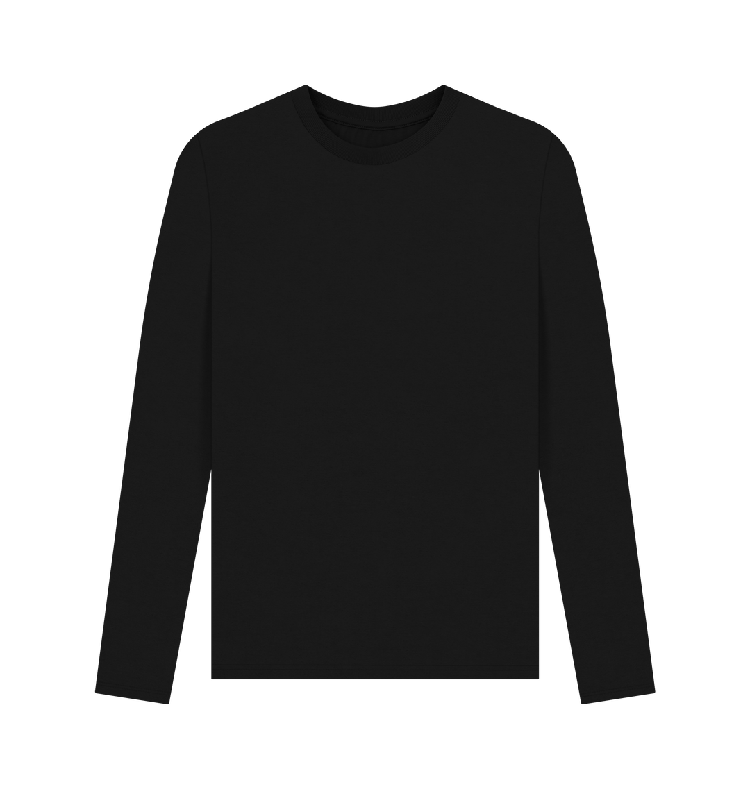 Black Printed Long Sleeve T Shirt Front