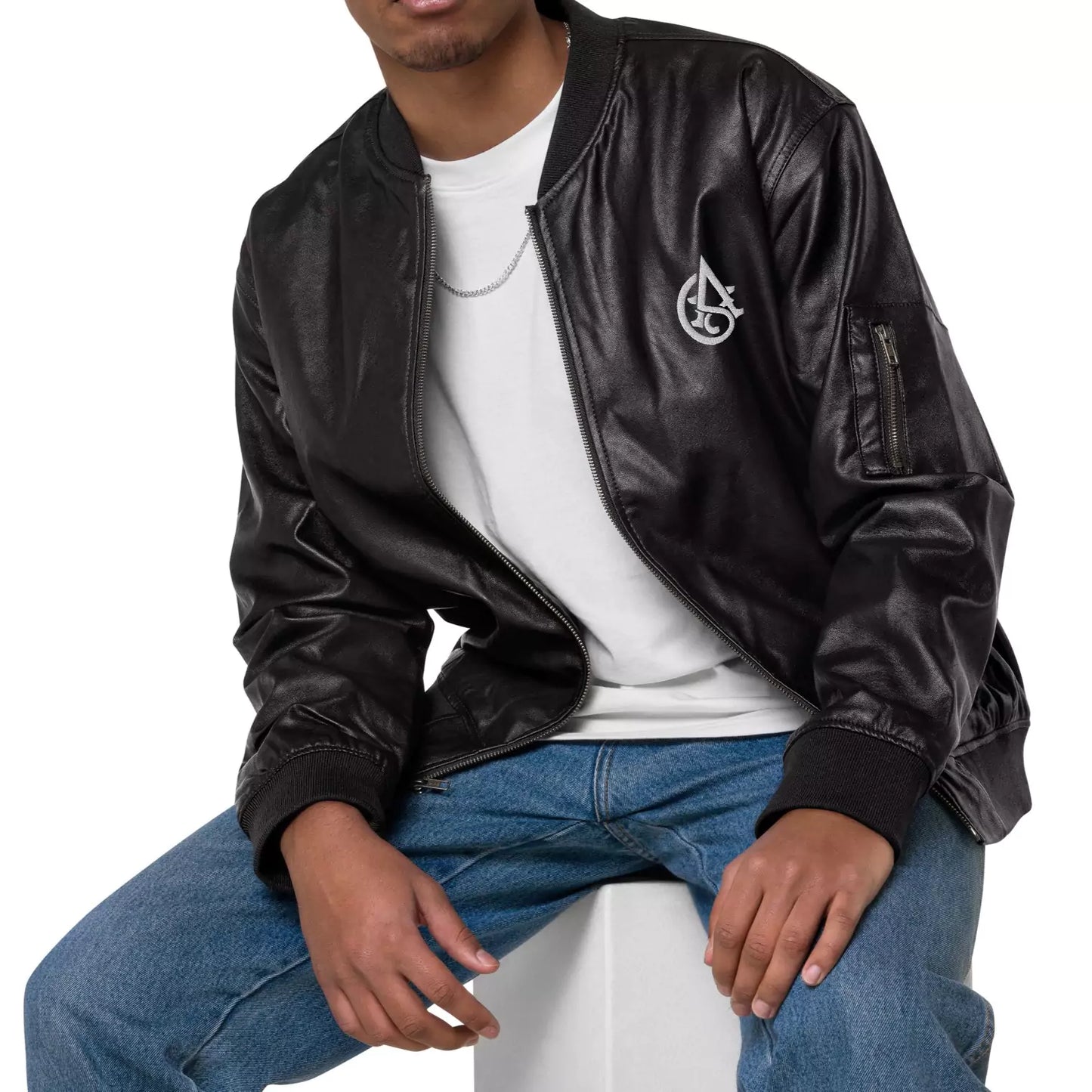 Dark Emblem Leather Bomber - Mens Leather Bomber Jacket – Dark Emblem by Alex Shogun Alex Shogun Men's Clothes