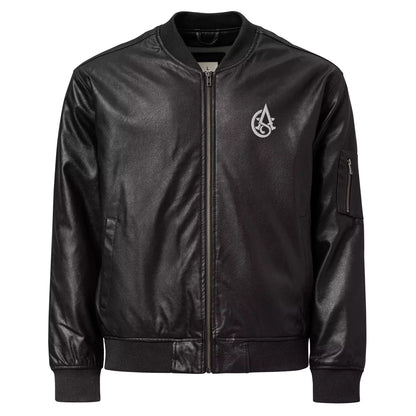 Dark Emblem Leather Bomber - Mens Leather Bomber Jacket – Dark Emblem by Alex Shogun Alex Shogun Men's Clothes