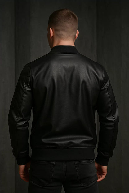 Dark Emblem Leather Bomber - Mens Leather Bomber Jacket – Dark Emblem by Alex Shogun Alex Shogun Men's Clothes