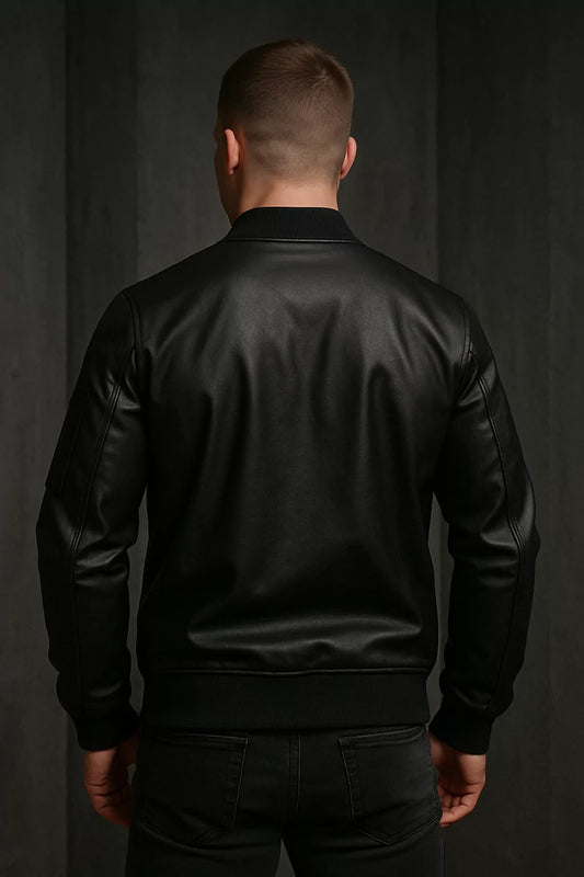 Dark Emblem Leather Bomber - Mens Leather Bomber Jacket – Dark Emblem by Alex Shogun Alex Shogun Men's Clothes