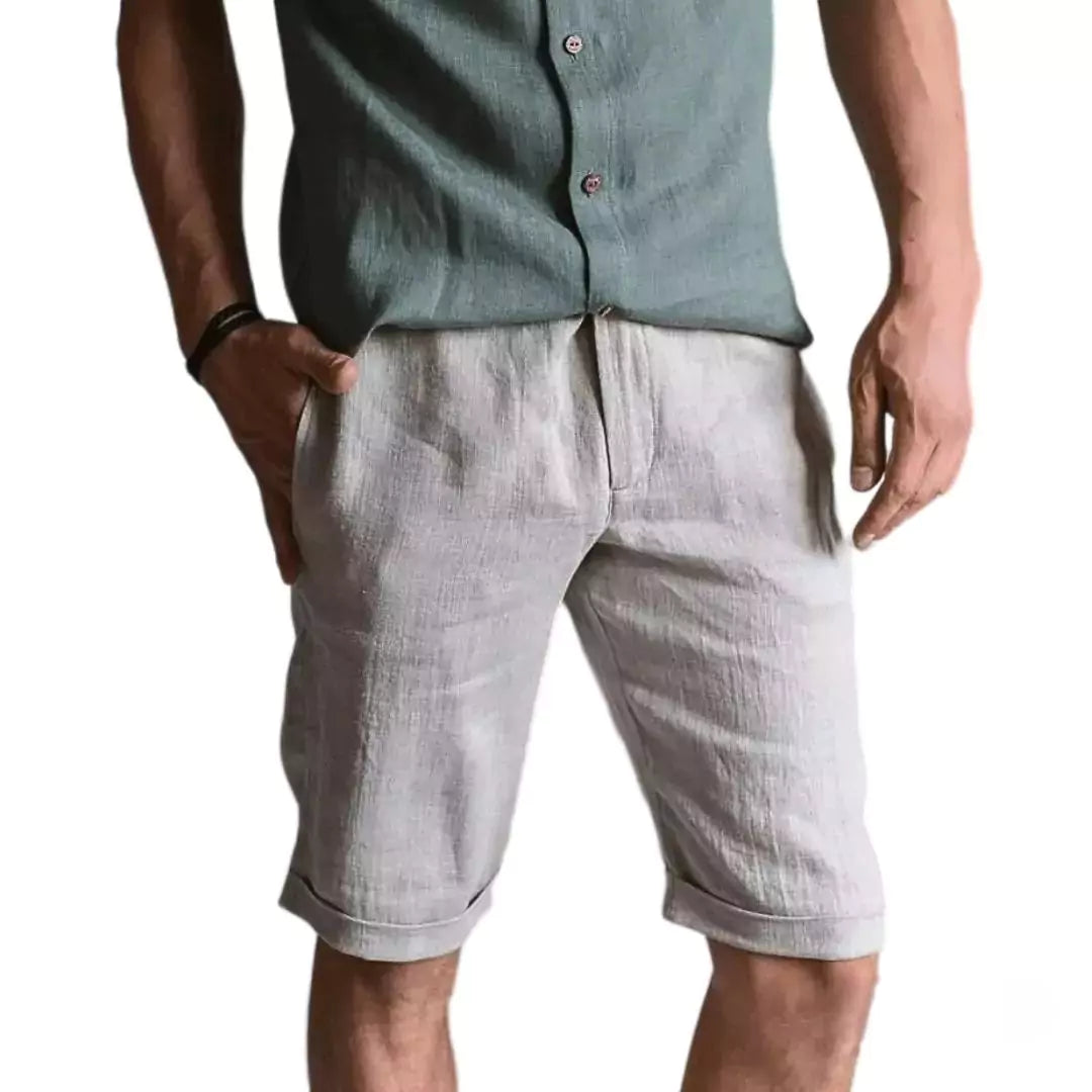 Hampton Linen Shorts - Men's Pure Linen Hampton Linen Shorts Alex Shogun Men's Clothes