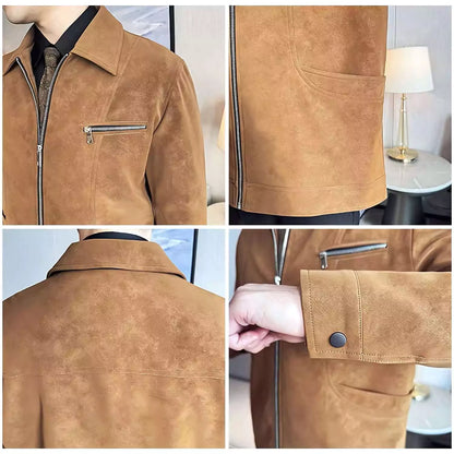 High-Grade Men's Suede Coat - High-Grade Warm Suede Coat | Suede Jacket Man | Suede Bomber Jacket Alex Shogun Men's Clothes