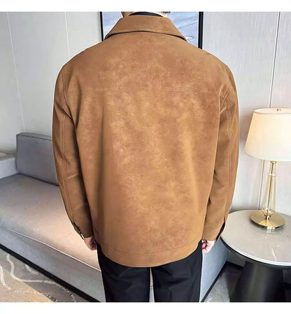 High-Grade Men's Suede Coat - High-Grade Warm Suede Coat | Suede Jacket Man | Suede Bomber Jacket Alex Shogun Men's Clothes