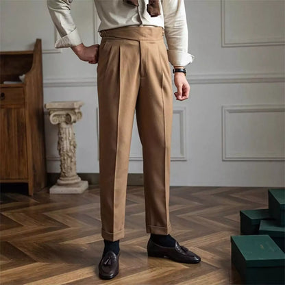 High-Waisted Cavalry Trousers - Men's High-Waisted Cavalry Suit Trousers Alex Shogun Men's Clothes