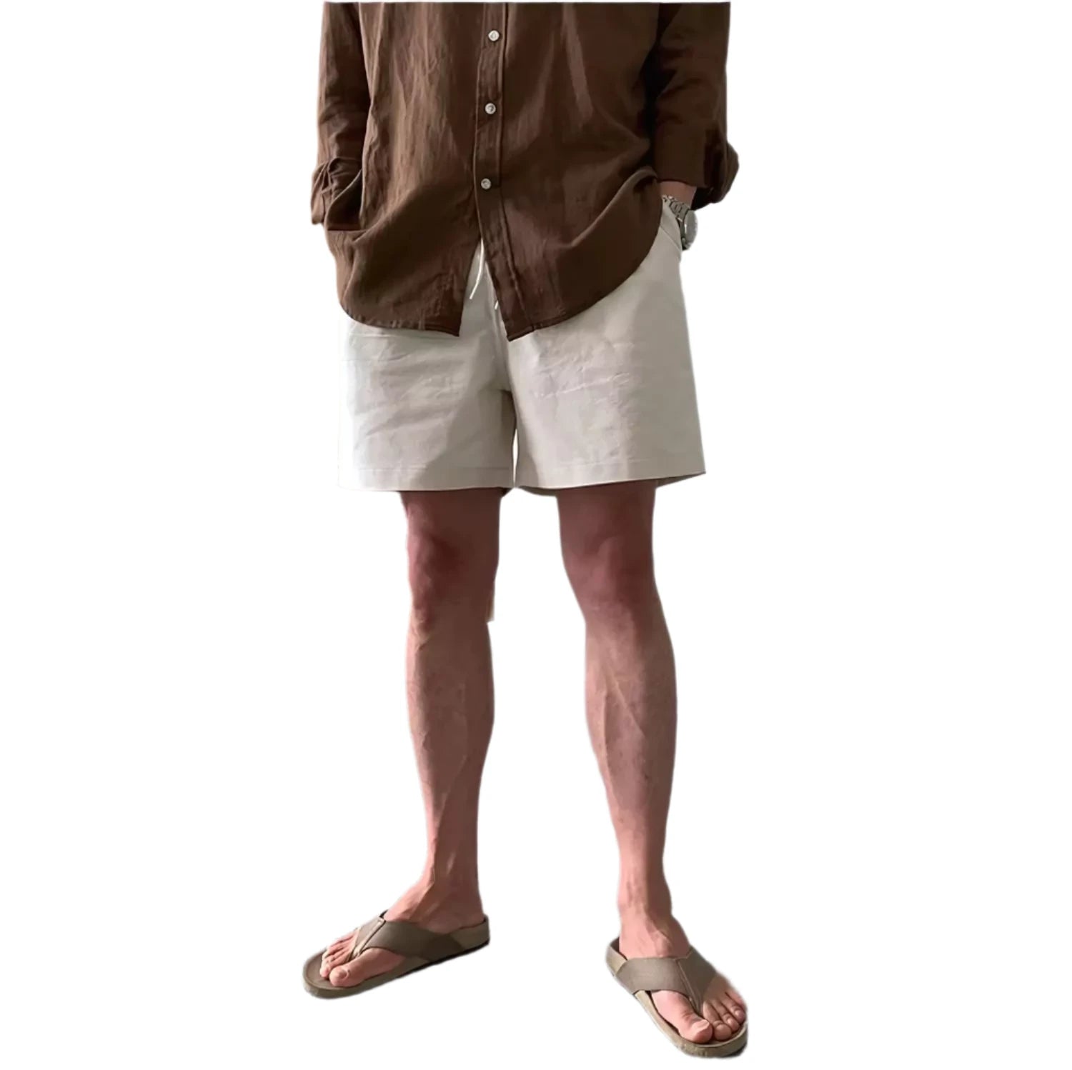 Lightweight Cotton Drill Shorts -  #  shorts Men's Summer Linen Shorts:Lightweight cotton & linen 