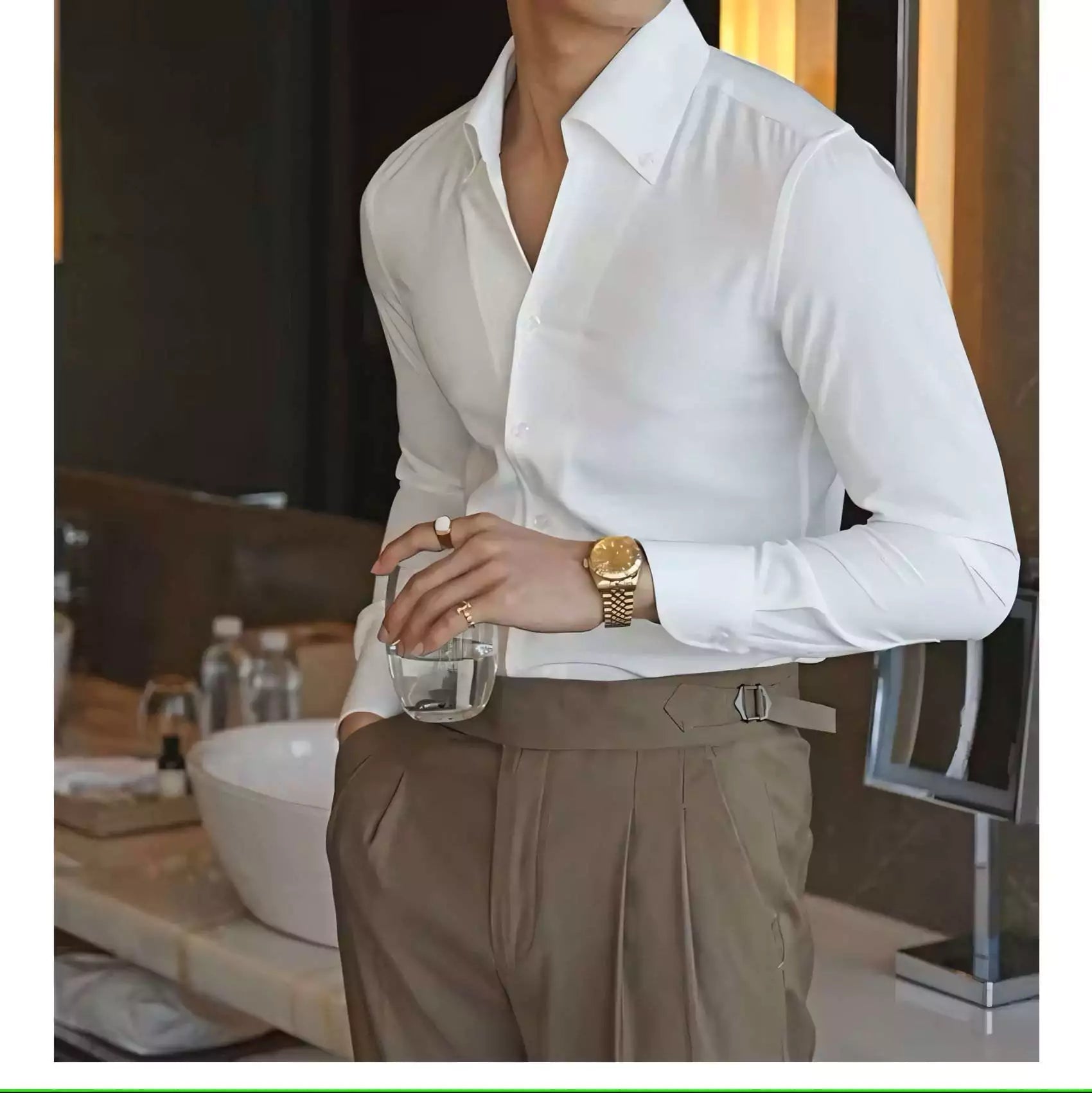 The Sartorial Slim Italian Collar Shirt -  Italian Collar Shirt: Slim Fit, Wrinkle-Free, Luxury Menswear Alex Shogun Men's Clothes