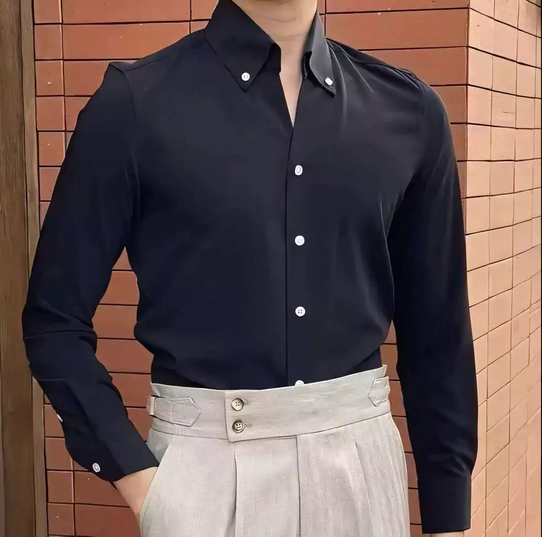 The Sartorial Slim Italian Collar Shirt -  Italian Collar Shirt: Slim Fit, Wrinkle-Free, Luxury Menswear Alex Shogun Men's Clothes