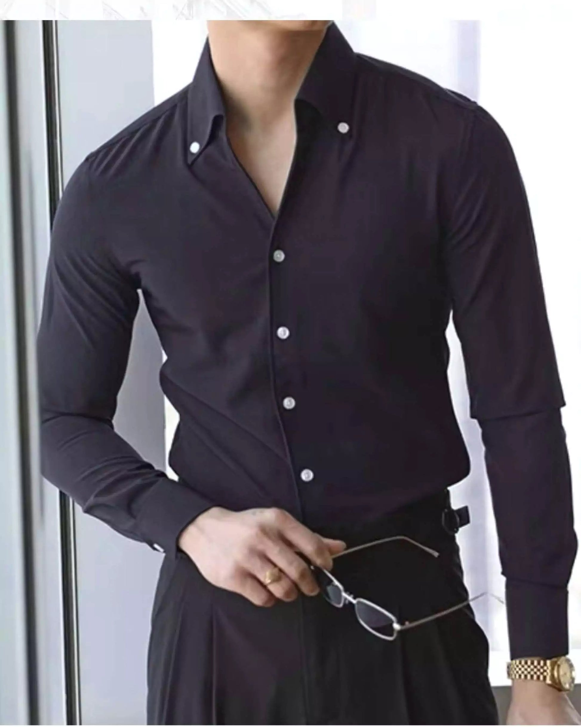 The Sartorial Italian Collar Shirt -  Italian Collar Shirt: Slim Fit, Wrinkle-Free, Luxury Menswear Alex Shogun Men's Clothes