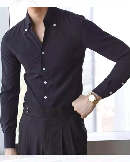 The Sartorial Italian Collar Shirt -  Italian Collar Shirt: Slim Fit, Wrinkle-Free, Luxury Menswear Alex Shogun Men's Clothes