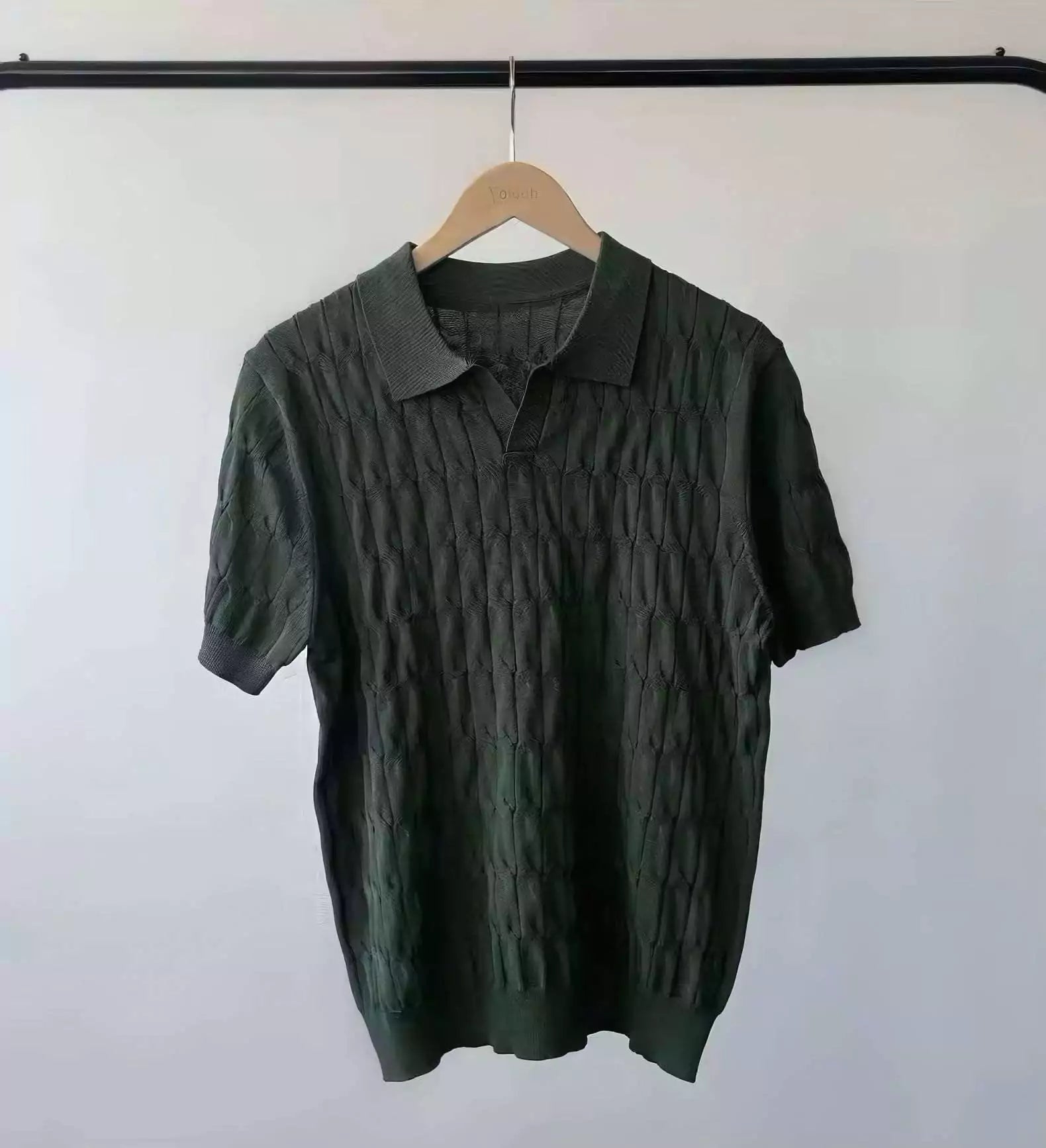 Knitted Jacquard Polo Shirt - Men's Slim Fit Polo Shirt - Knitted Jacquard, Breathable Alex Shogun Men's Clothes
