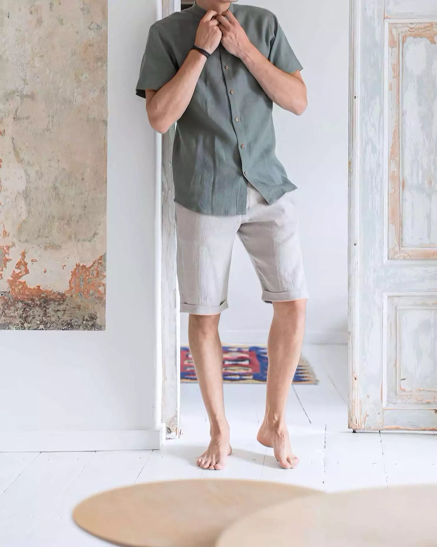 Hampton Linen Shorts - Men's Pure Linen Hampton Linen Shorts Alex Shogun Men's Clothes