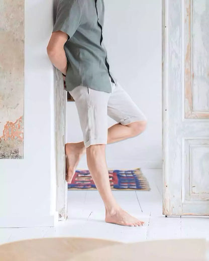 Hampton Linen Shorts - Men's Pure Linen Hampton Linen Shorts Alex Shogun Men's Clothes