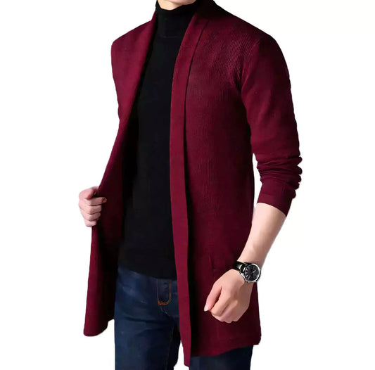 Long Heritage Cardigan - Long Heritage Cardigan - Long Sleeve Cardigan Knitwear Comfort & Style Alex Shogun Men's Clothes