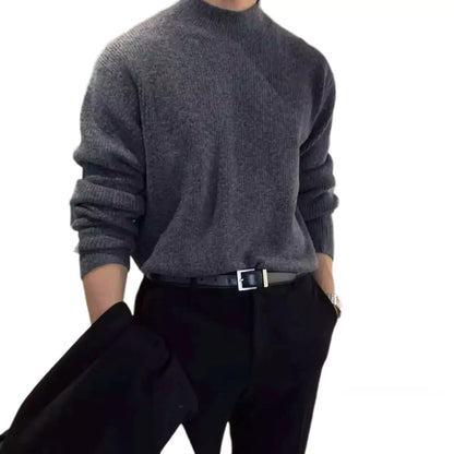 Modern Minimalist Sweater -  #  Top Stay Cozy This Winter with Men's Stand Collar Sweater High-Quality 