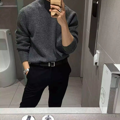 Modern Minimalist Sweater -  #  Top Stay Cozy This Winter with Men's Stand Collar Sweater High-Quality 