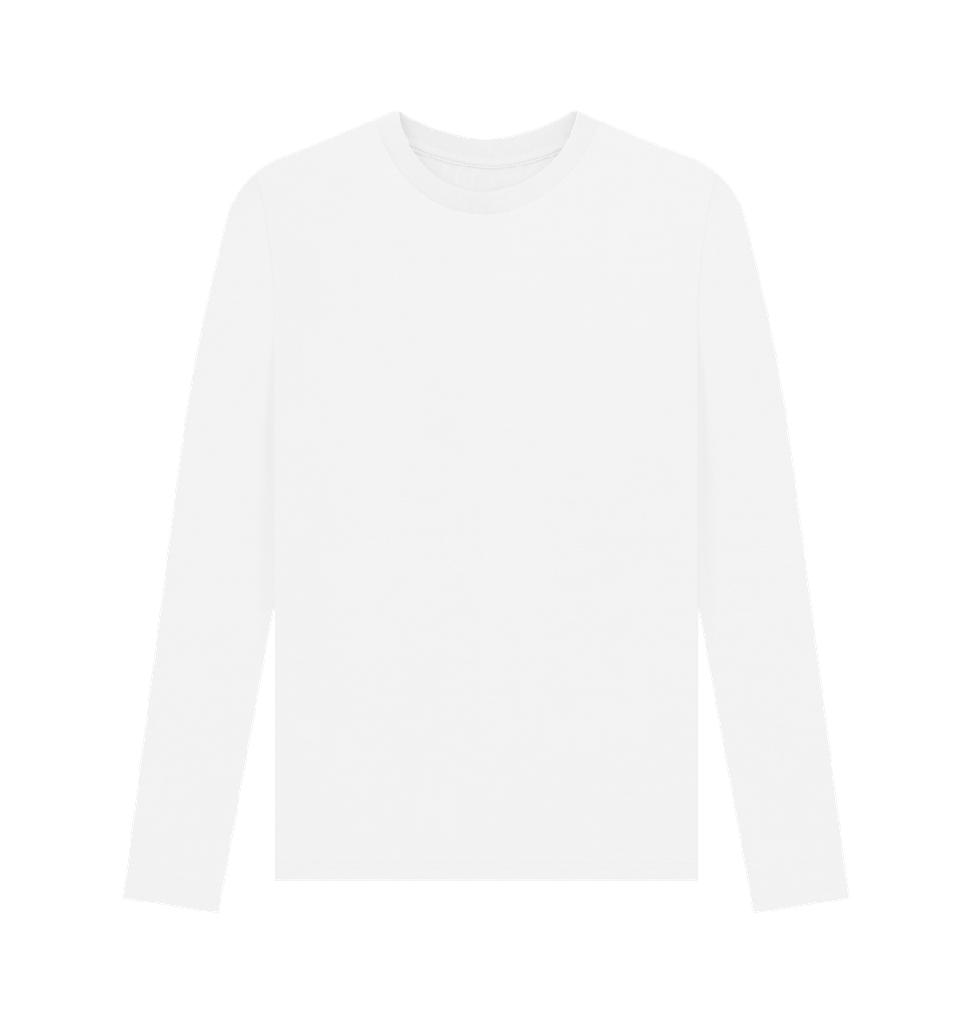 White Printed Long Sleeve T Shirt Front