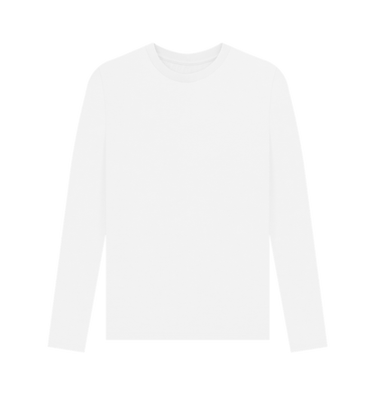 White Printed Long Sleeve T Shirt Front