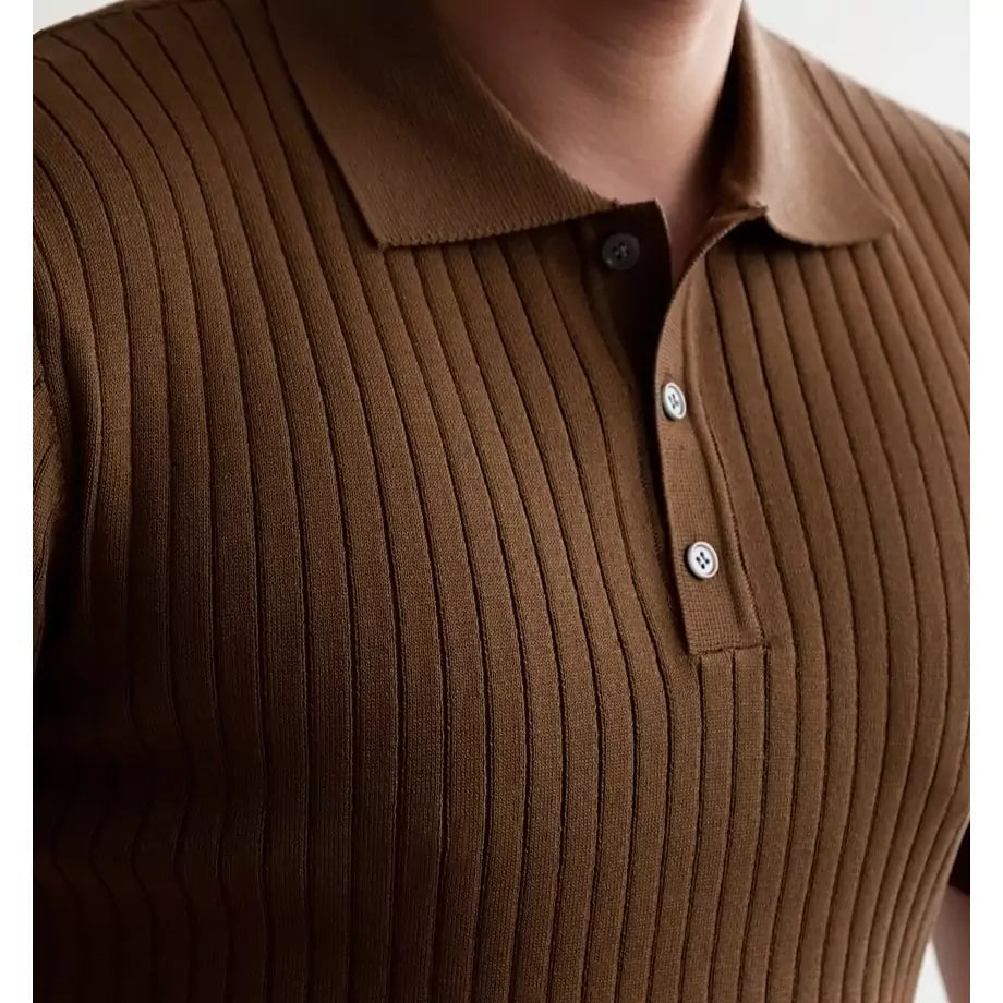 Old World Vintage Knit Polo Shirt - Old World Vintage Knit Polo Shirt Alex Shogun Men's Clothes